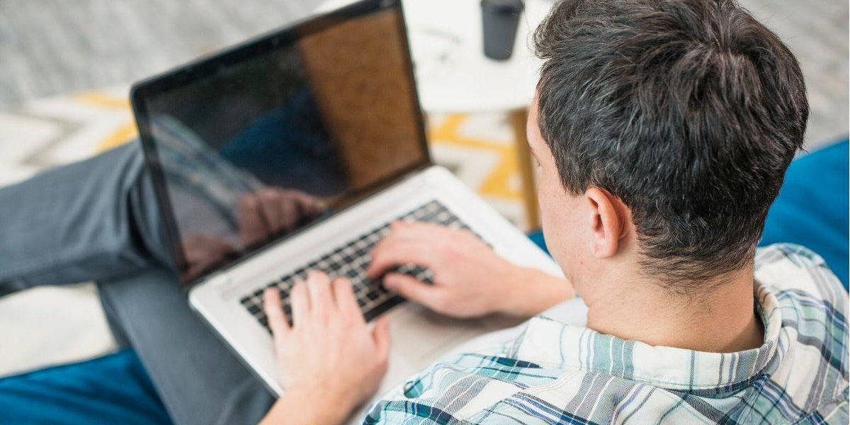 Student working at home