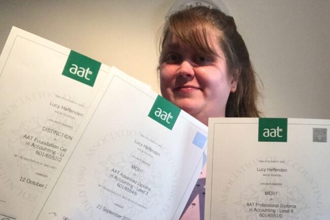 Premier Training AAT student Lucy Haffenden