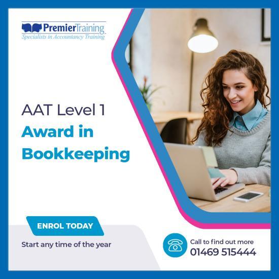 AAT Level 1 Award in Bookkeeping BKFN. AAT Level 1 Award in Bookkeeping with Personal Tutor Support. AAT Level 1 Award in Bookkeeping Self Study