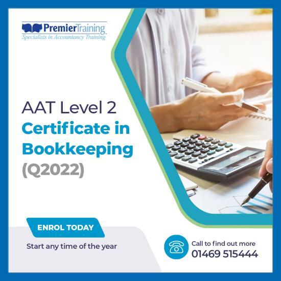 AAT Level 2 Certificate in Bookkeeping (Q2022) Course. AAT Level 2 Certificate in Bookkeeping Q2022